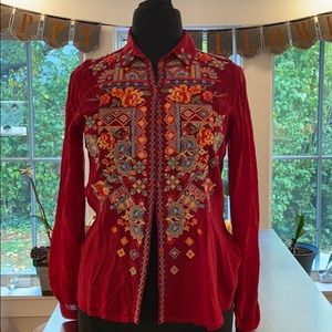 Embroidered Johnny Was Shirt